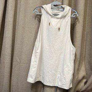 Varley | Ashland Sleeveless Open-Back Hoodie White